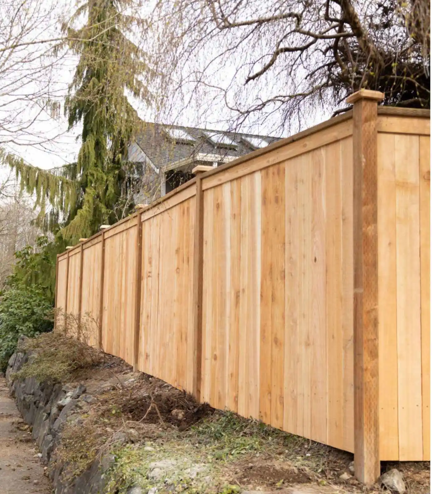 Wooden fence installation service by Alpine Fencing