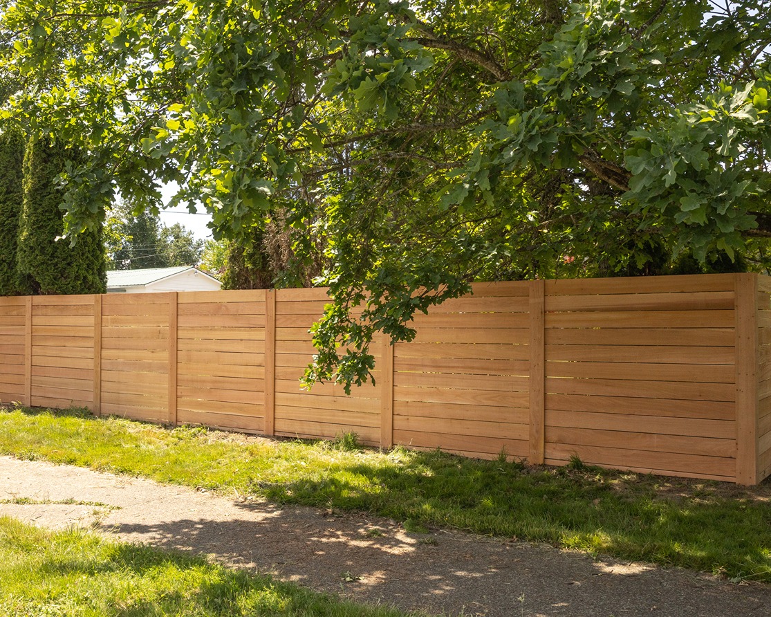 Horizontal Wood fence installations