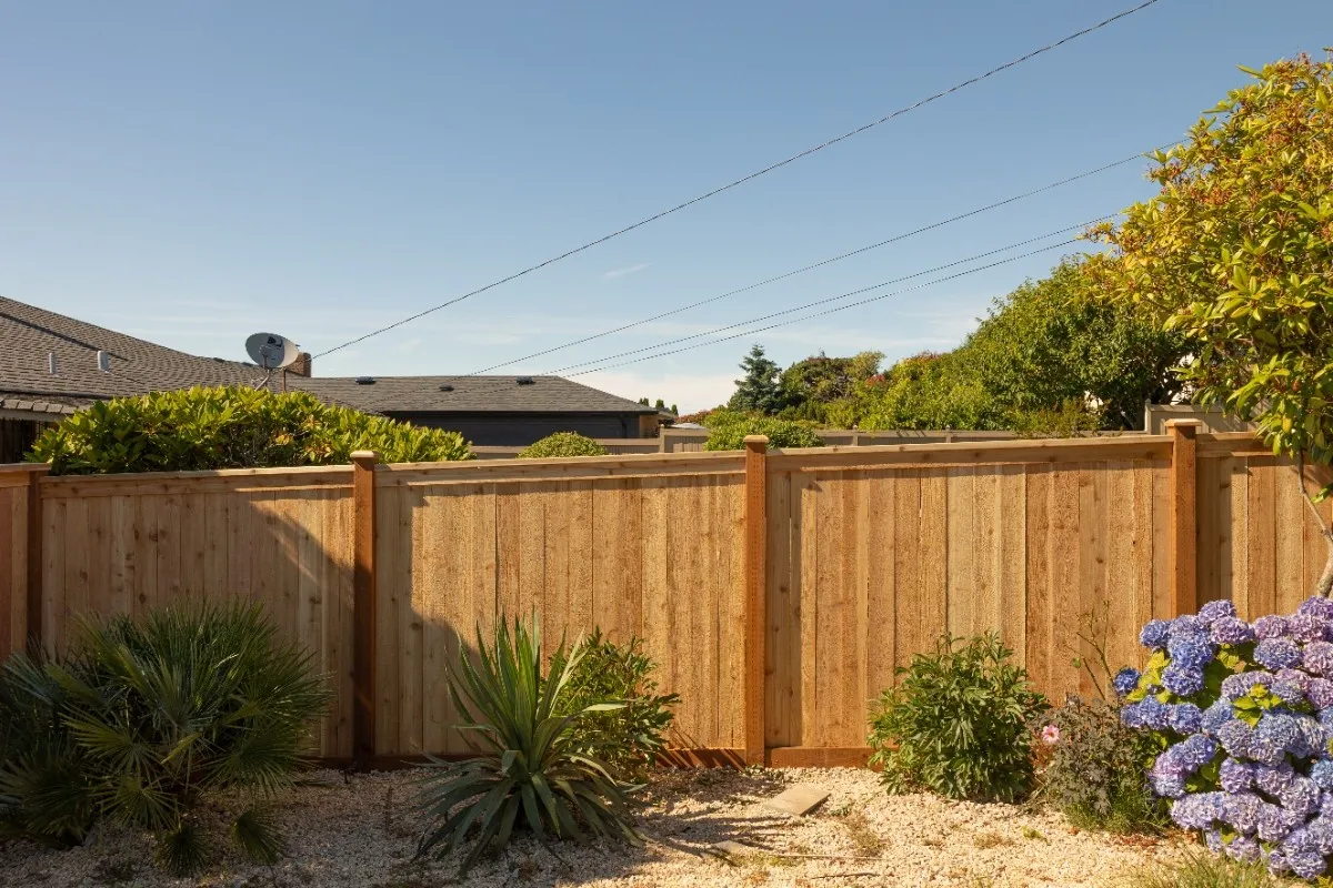 Cedar Lexington fence with trim detail around a Seattle yard