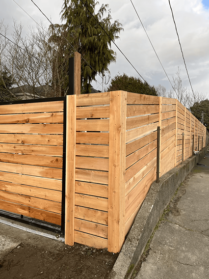 Seattle Privacy Fence Project with Sleek Cedar Design After