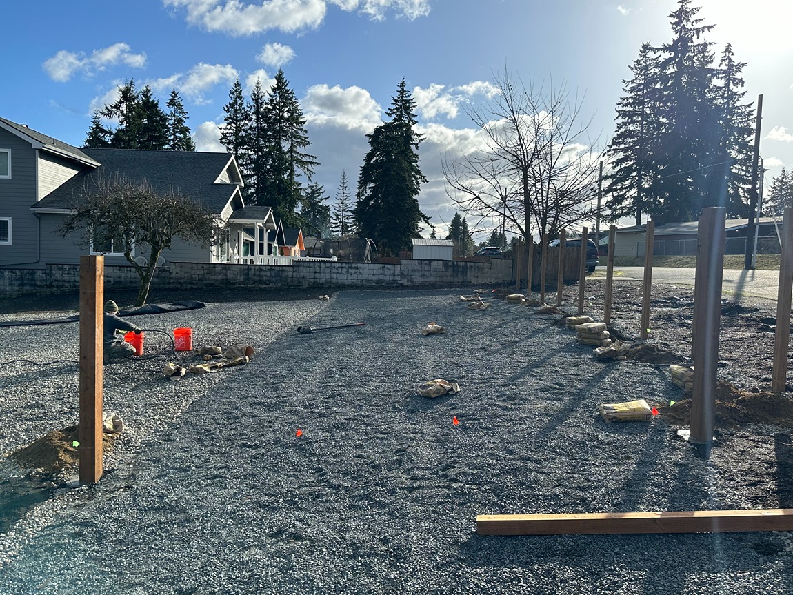 Before Everett Yard Enclosed with Custom Horizontal Fence 