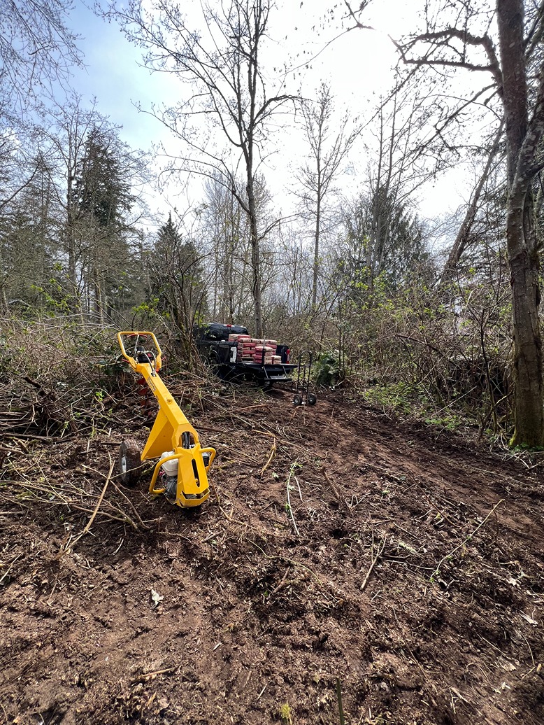 Before Black Chain Link Fence Adds Safety to Large Snohomish Yard