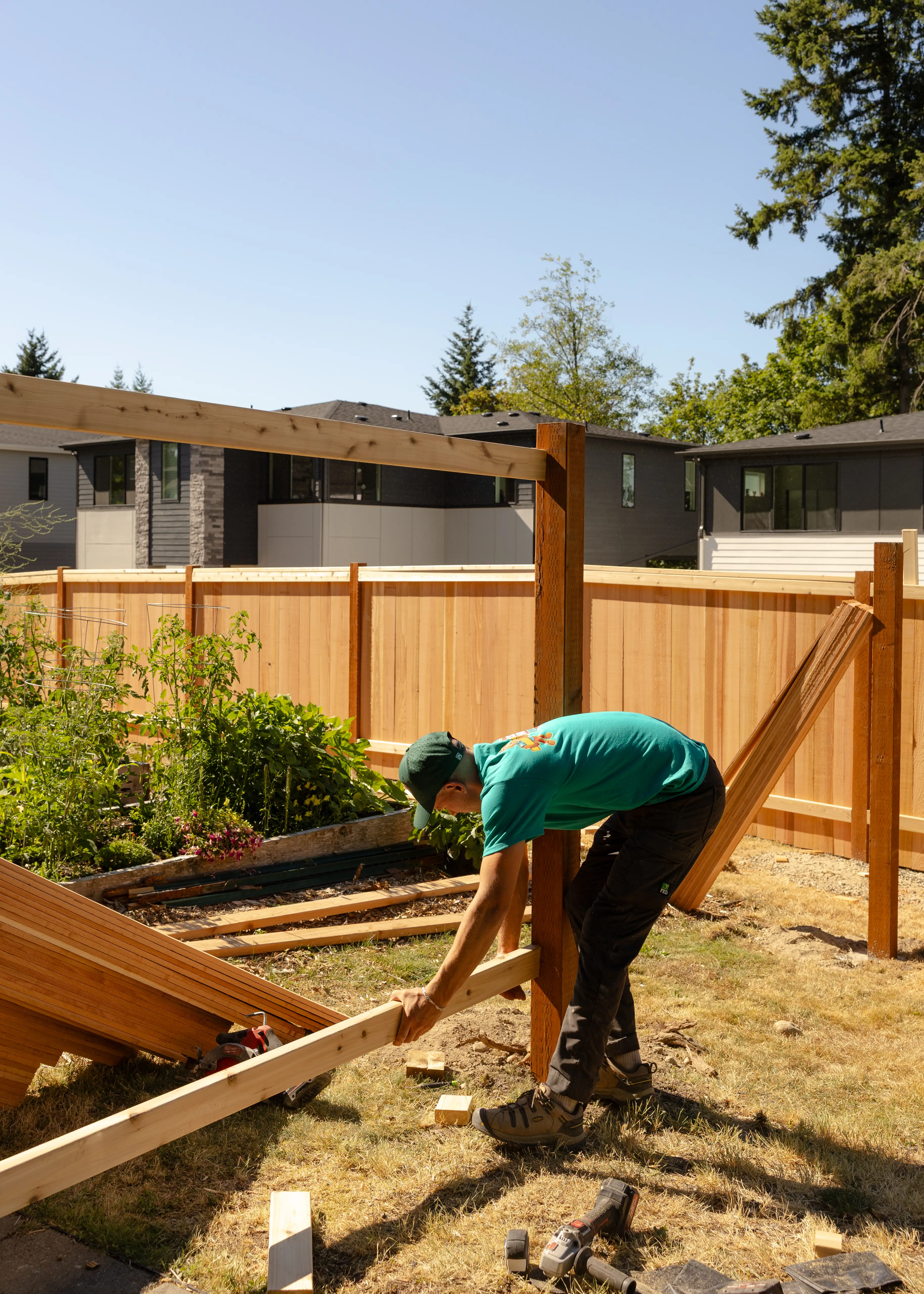 Modified Panel Fence Installation In Process 