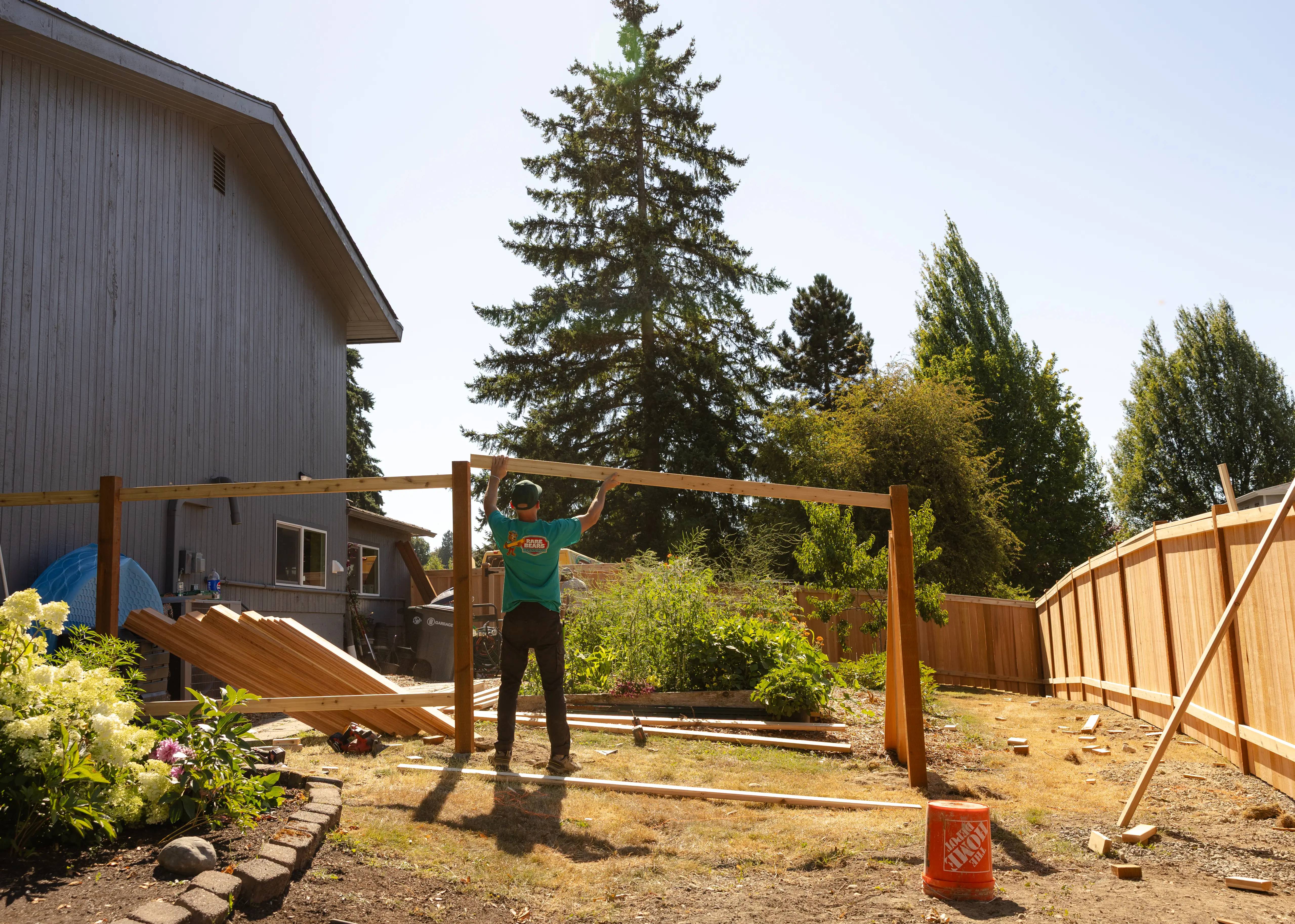 Modified Panel Fence Installation In Process 