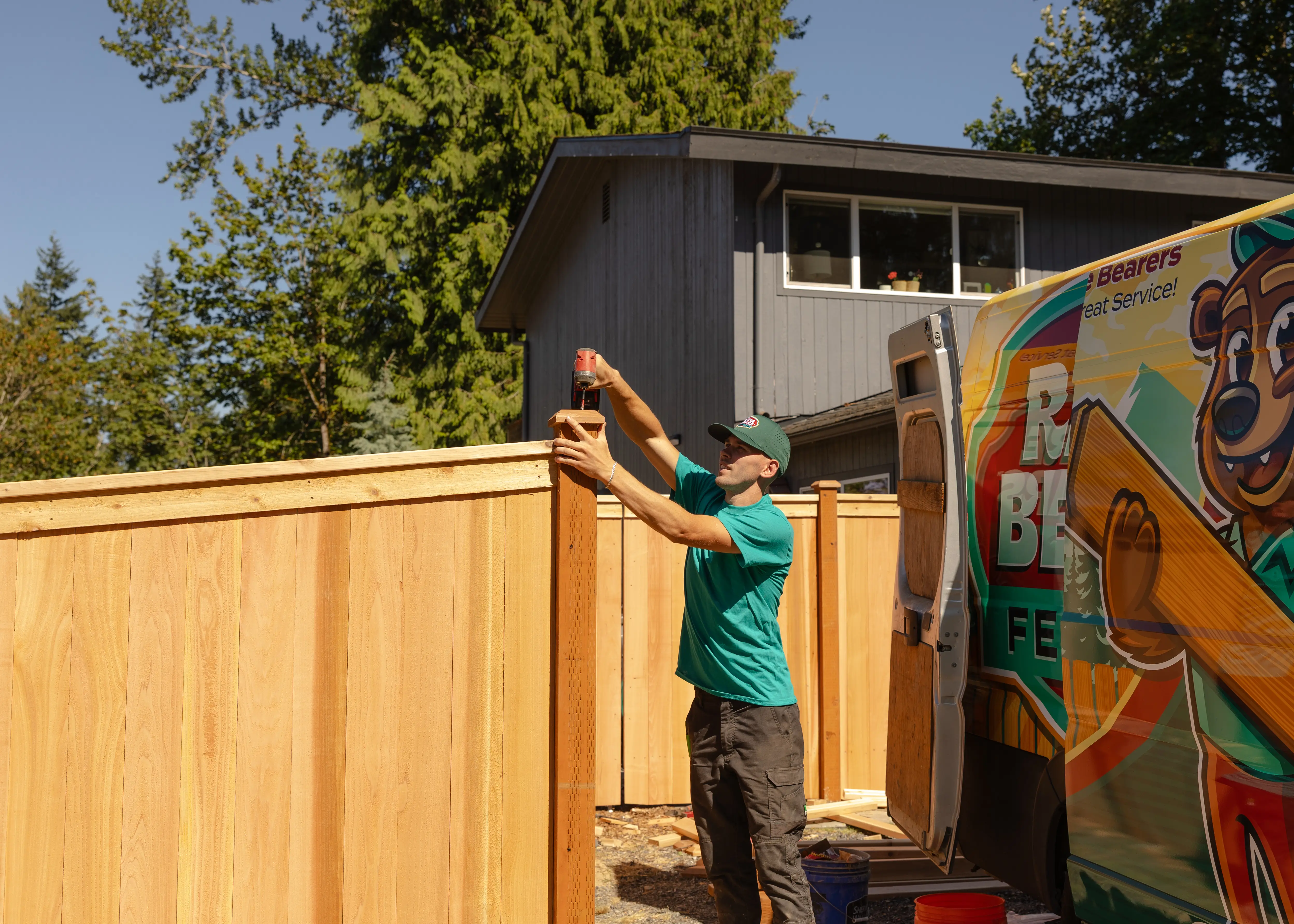 Modified Panel Fence Installation In Process 