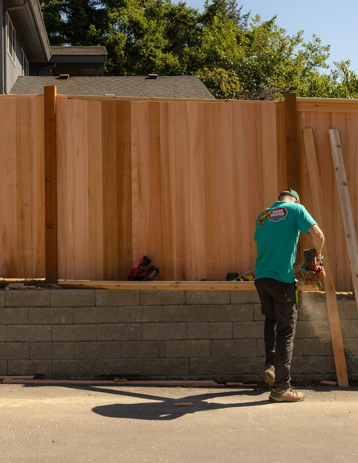 Modified Panel Fence Installation In Process 
