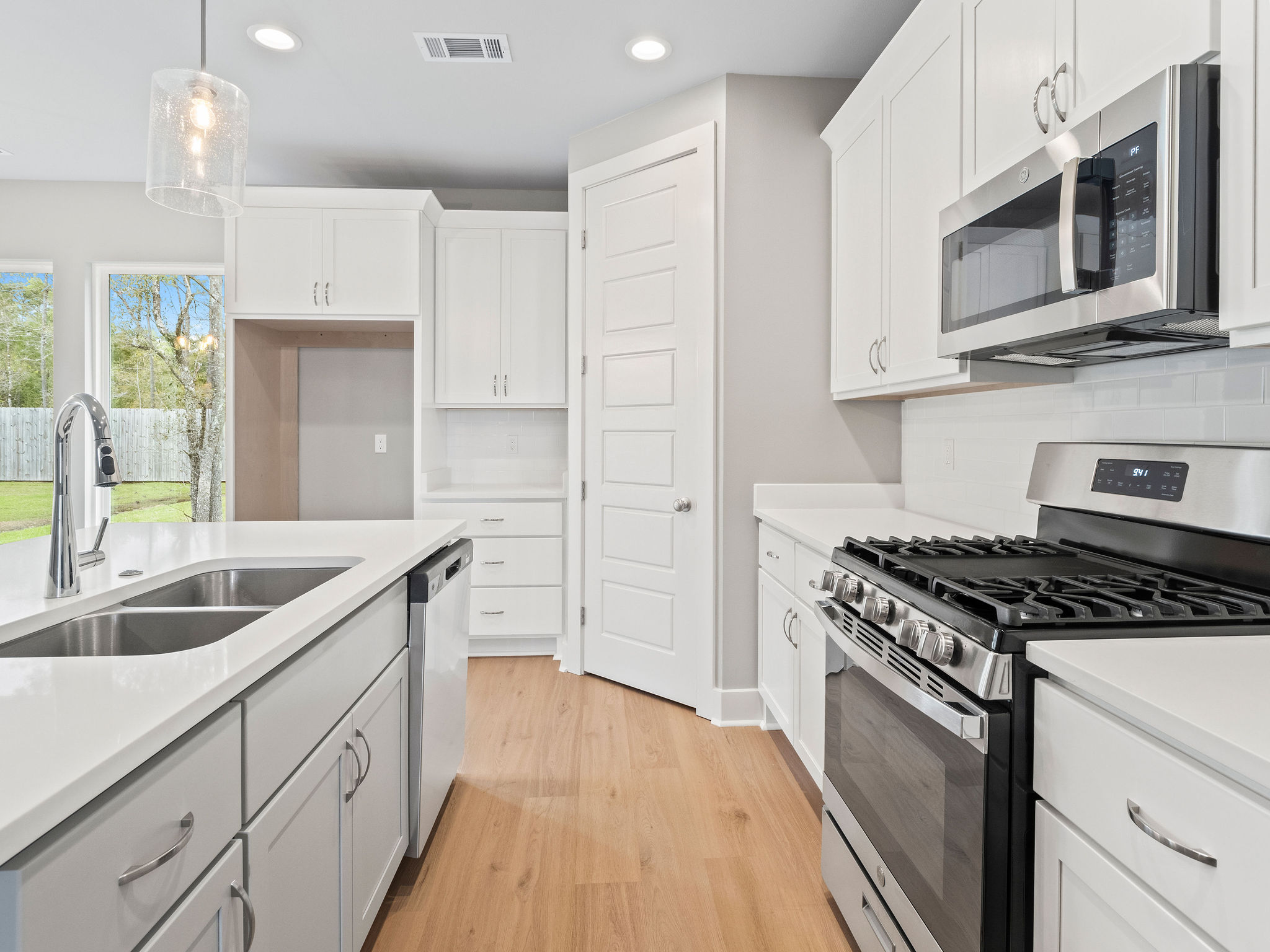 Kitchen includes stainless steal appliances and designed for function
