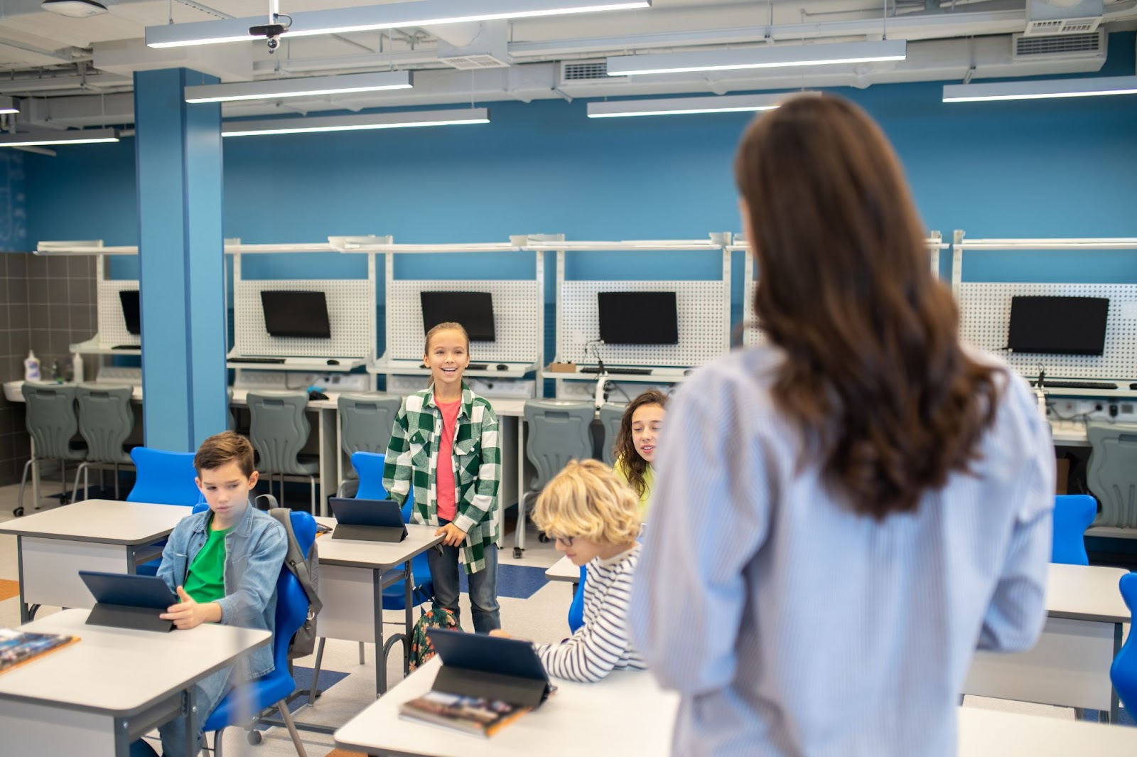A digital classroom setup