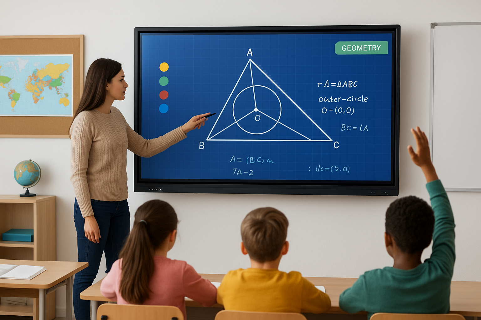 interactive flat panel in a digital classroom
