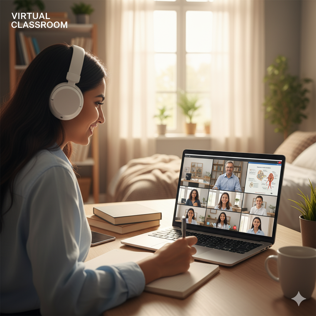 teaching through virtual classroom set up