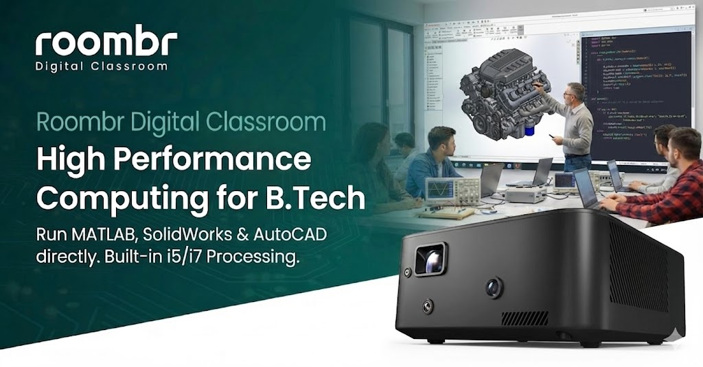 B.Tech smart class featuring Roombr Digital Classroom solution for high-performance