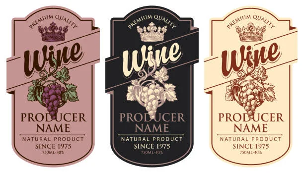 wine bottles branding sticker label