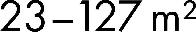 23–127 m²