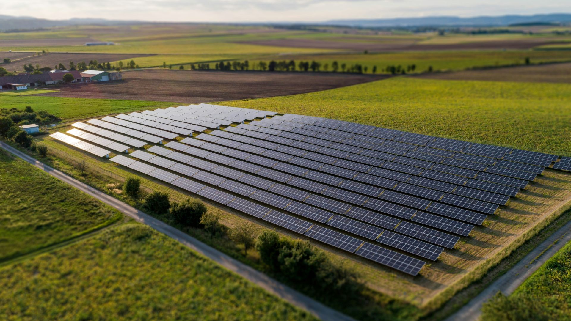 solar panels in an field