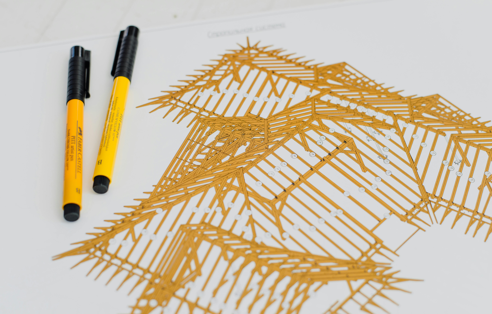 Roof framing plan for a Faust Construction custom home, drawn for permit submittal