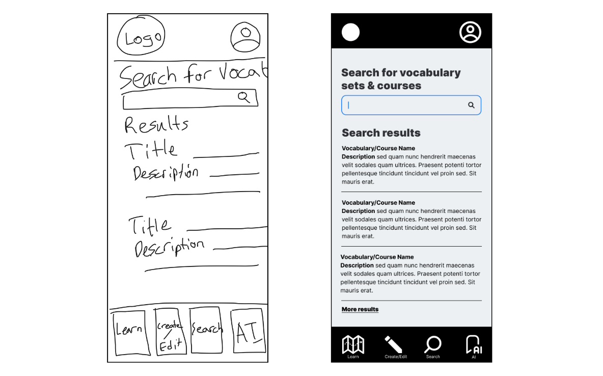 Payments screen wireframes