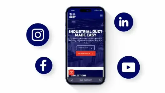 Social media icons float around an iPhone