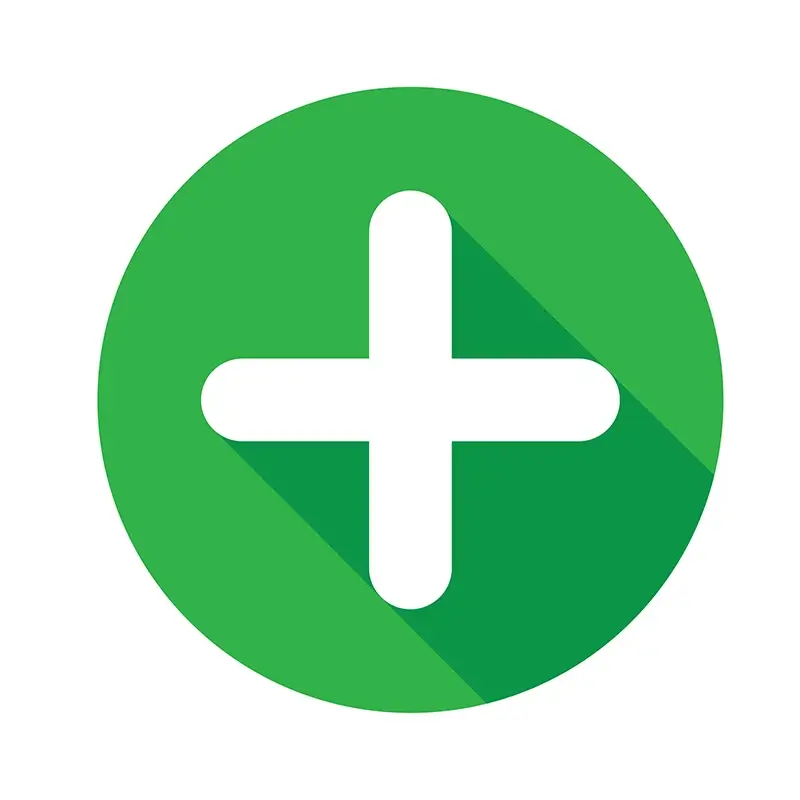 White plus on green circle denoting battery product yield.