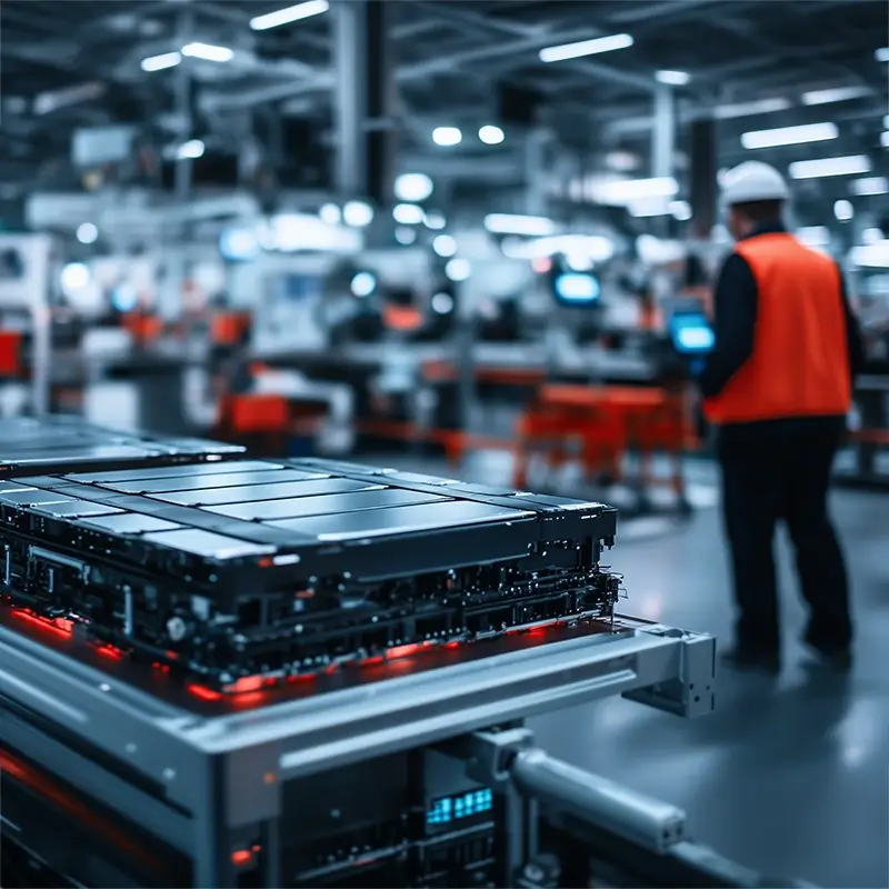 Battery factory production facility.