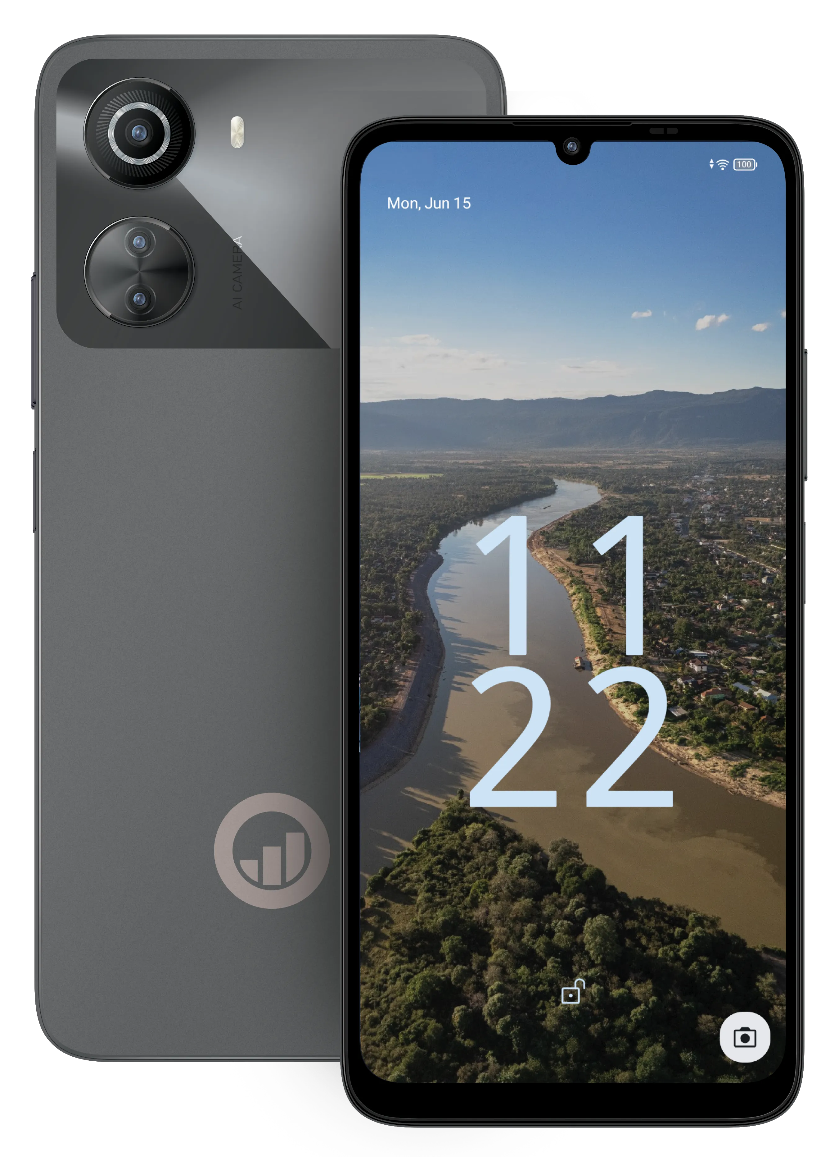 M-KOPA X4 smartphone, front and back