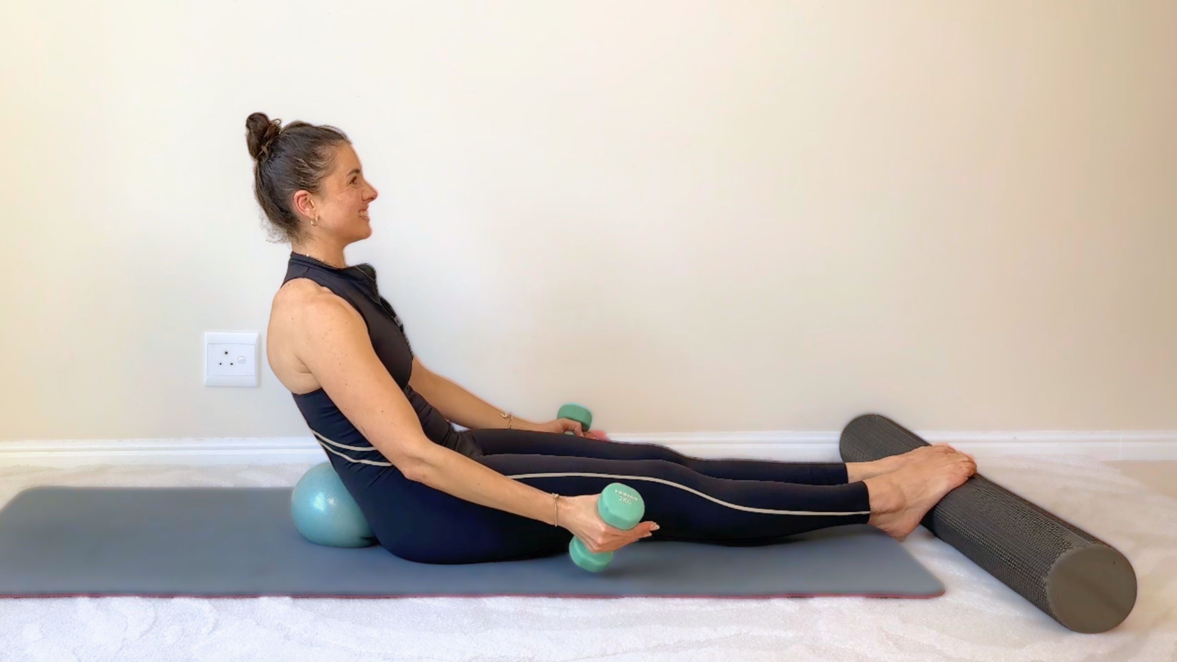 Upper Body Intermediate+ Reformer on Mat with Foam Roller and Weights