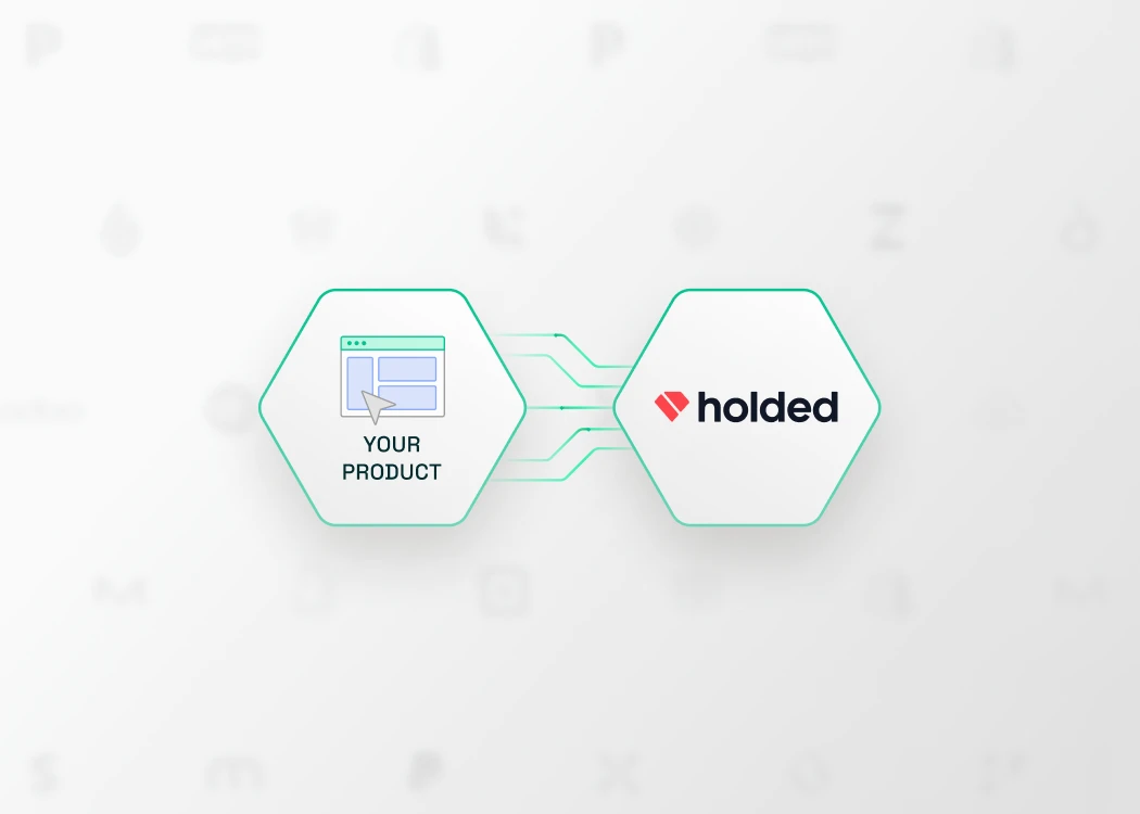 Visual con el logotipo de Holded y un plugin de software conectándose para simbolizar una integración API