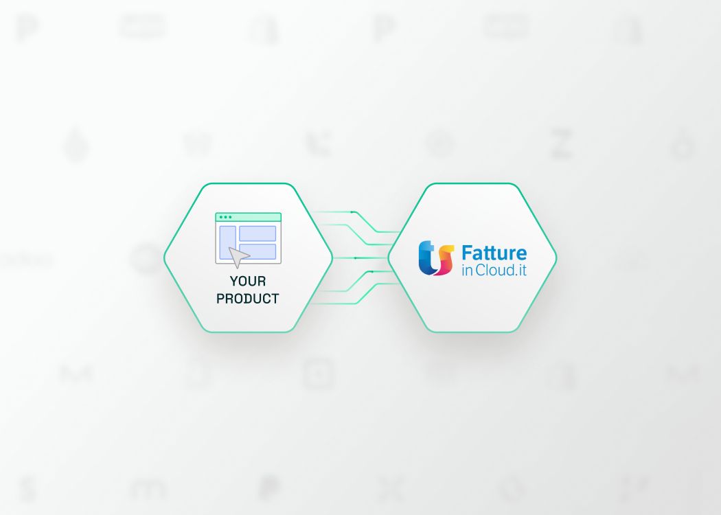Illustration showing software integration with Fatture in Cloud using Chift