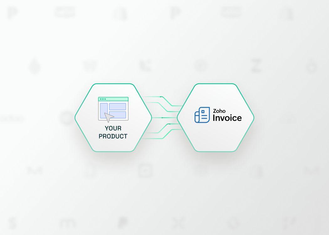 Illustration showing software integration with Zoho using Chift