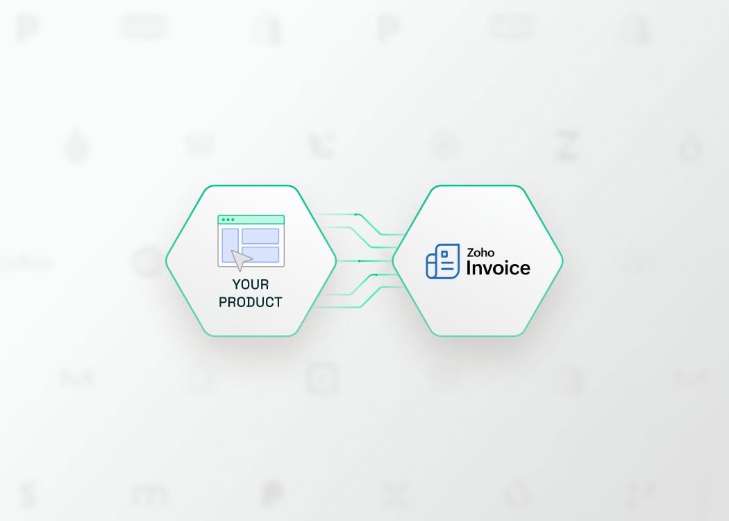 Illustration showing software integration with Zoho using Chift