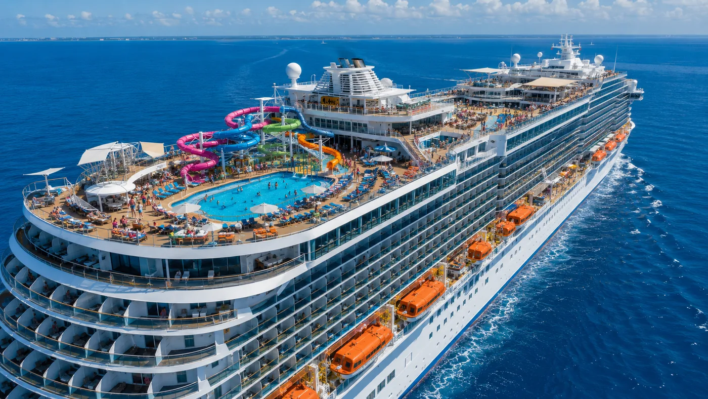 Cruise ship at sea