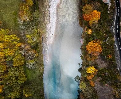 photo drone gorges du tarn automne