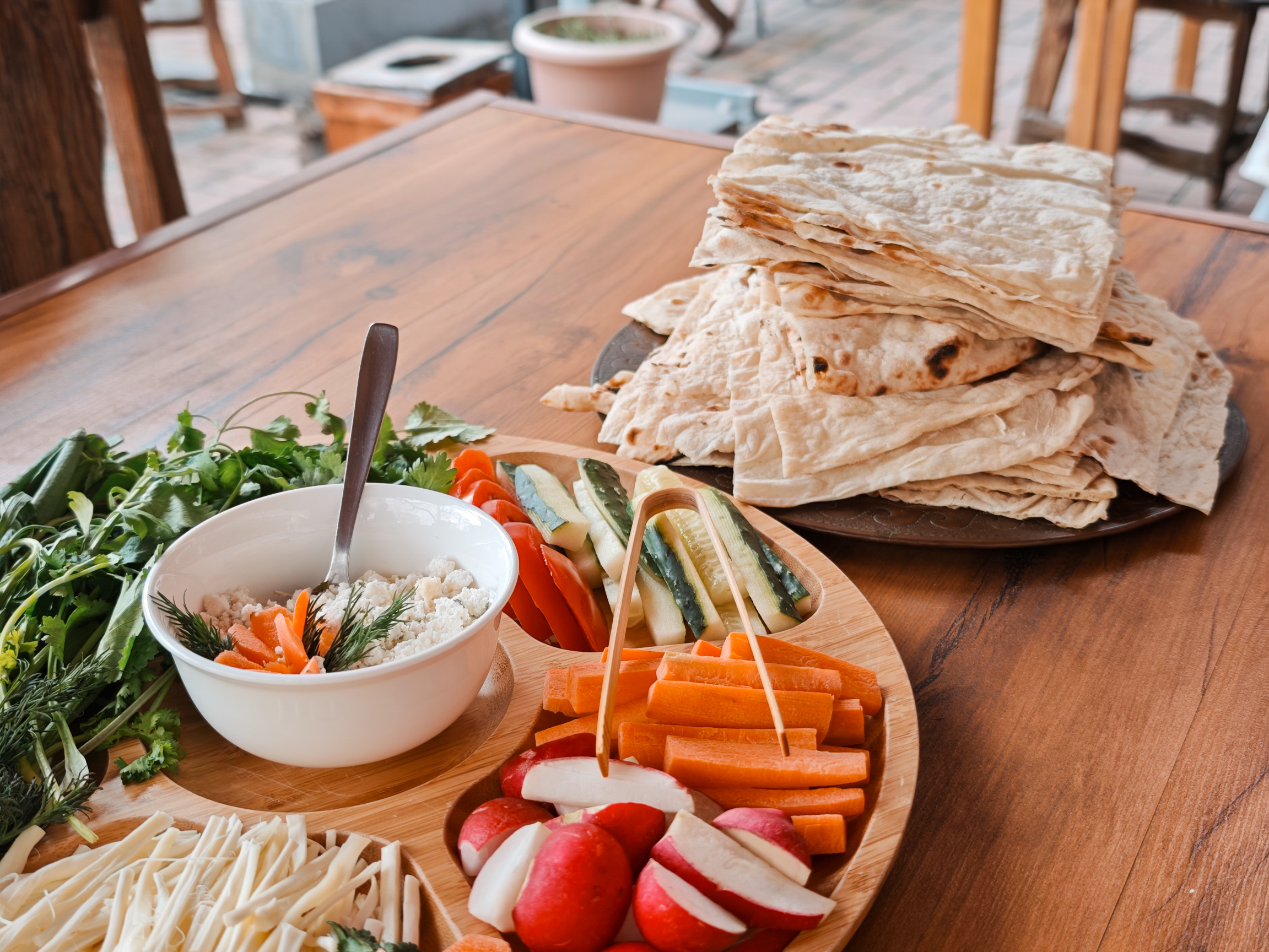 Tasting the Lavash with greens and a cup of coffee & experiencing authentic Armenian hospitality-bookmyculture
