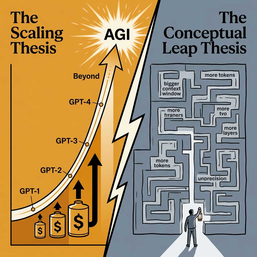 The Scaling Thesis vs The Conceptual Leap Thesis