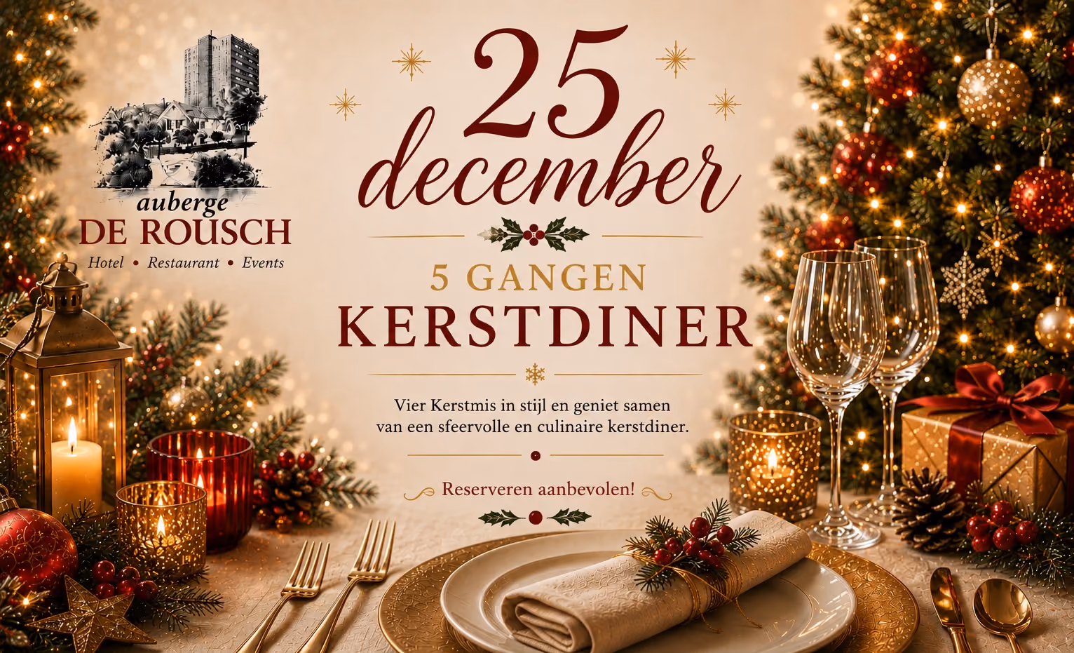  Eerste Kerstdag | 25 dec | 5-gangen diner