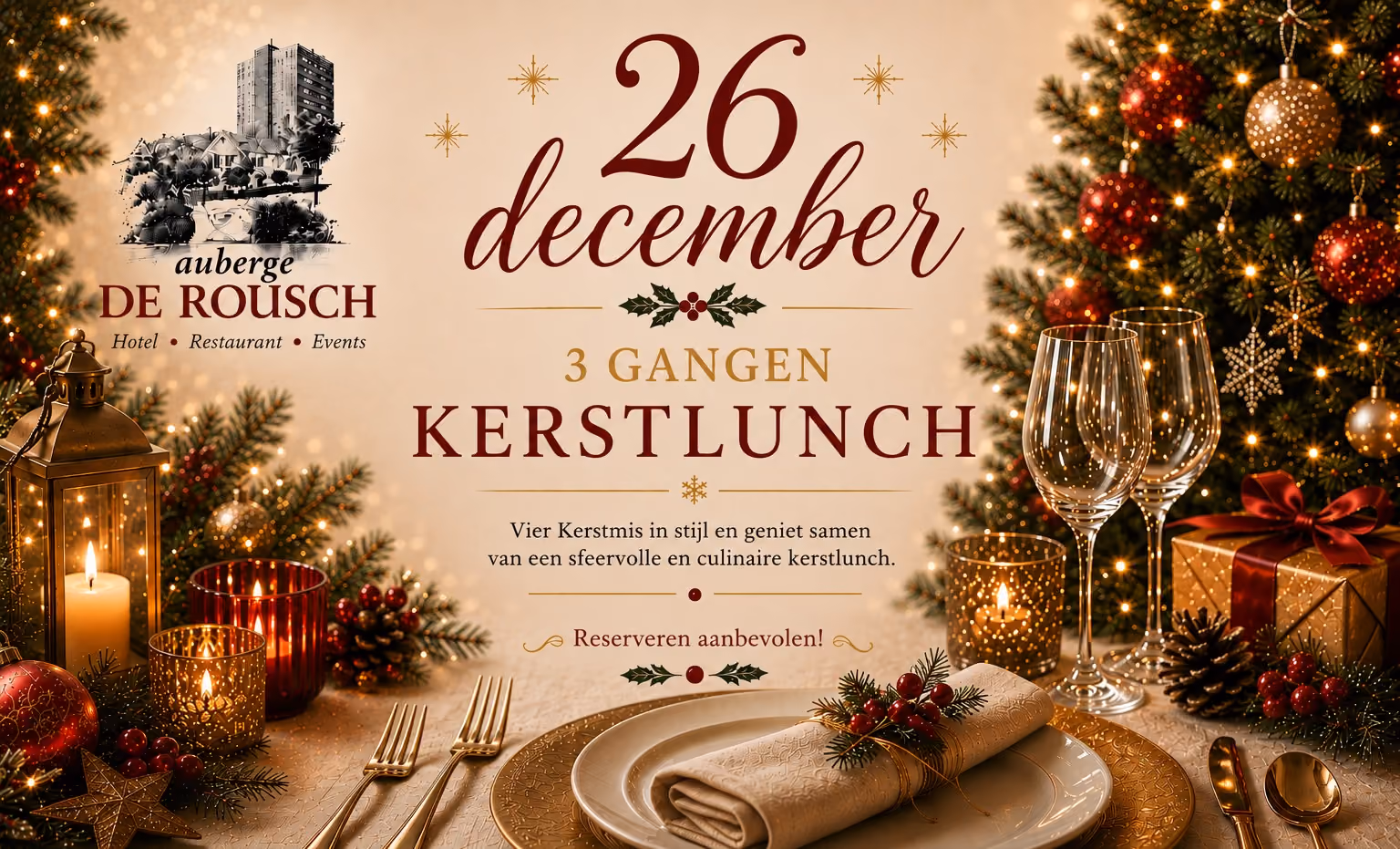 Tweede Kerstdag | 26 dec | 3-gangen lunch