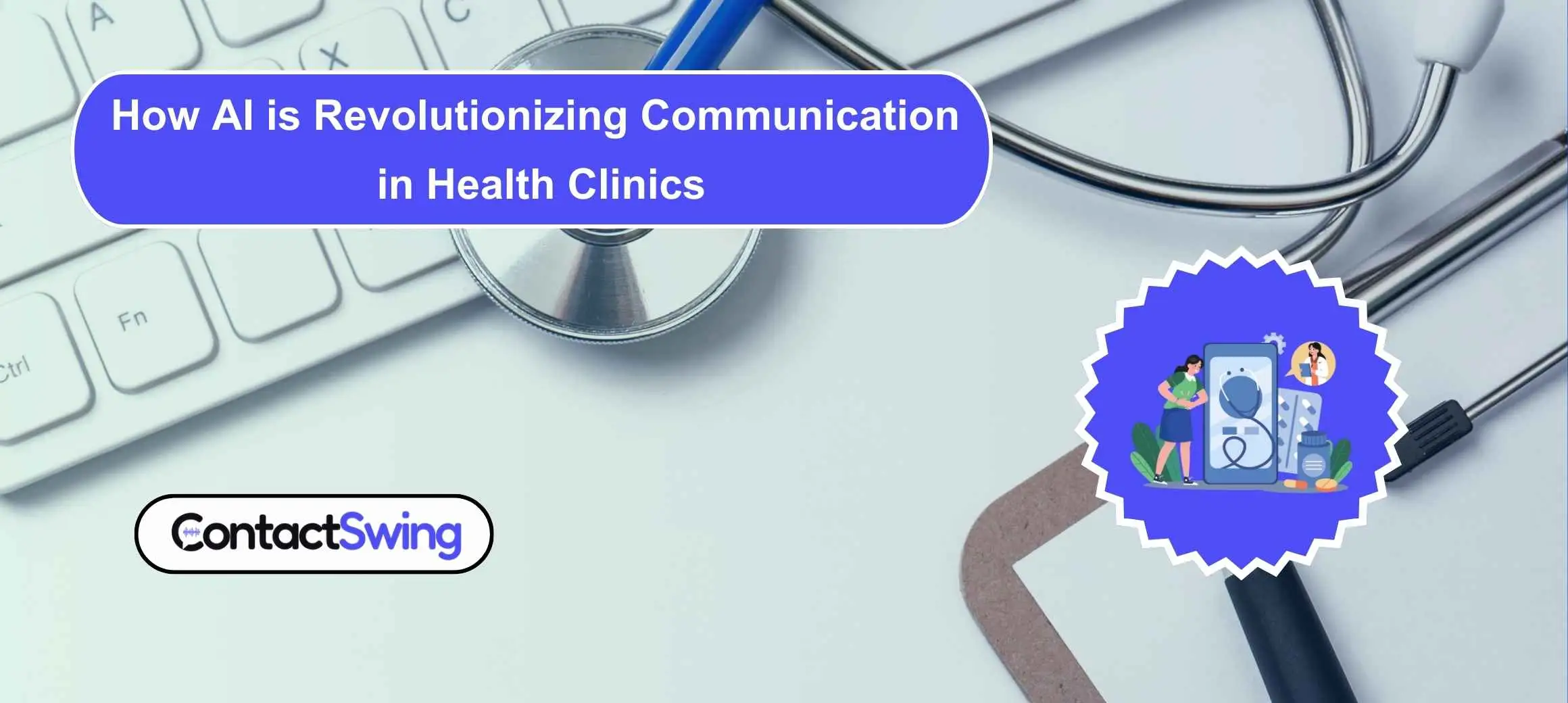 AI-powered virtual health assistant helping a patient in a clinic.