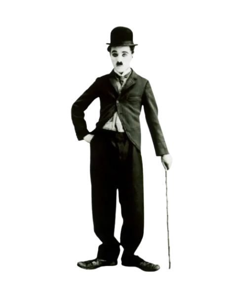 Charlie Chaplin standing