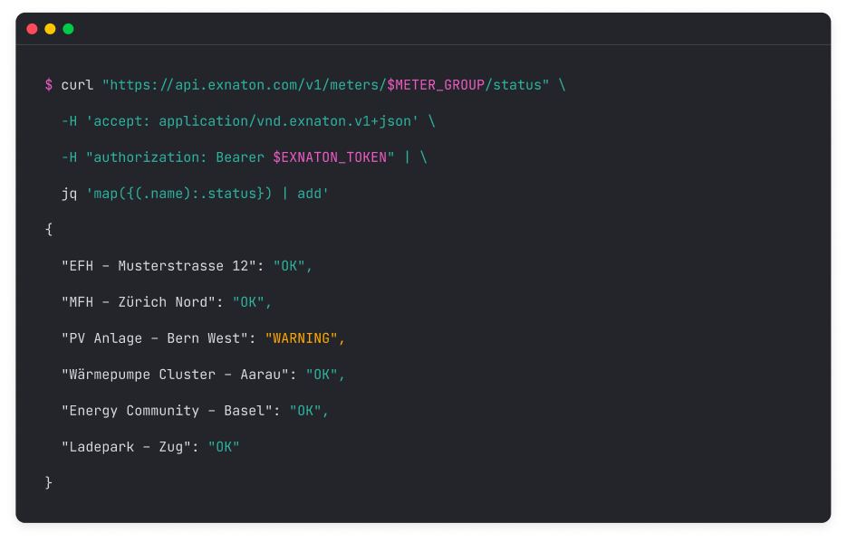 exnaton API Integration module interface