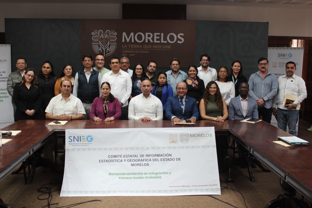 Se realiza Primera Sesión Ordinaria del Comité Estatal de Información Estadística y Geográfica de Morelos