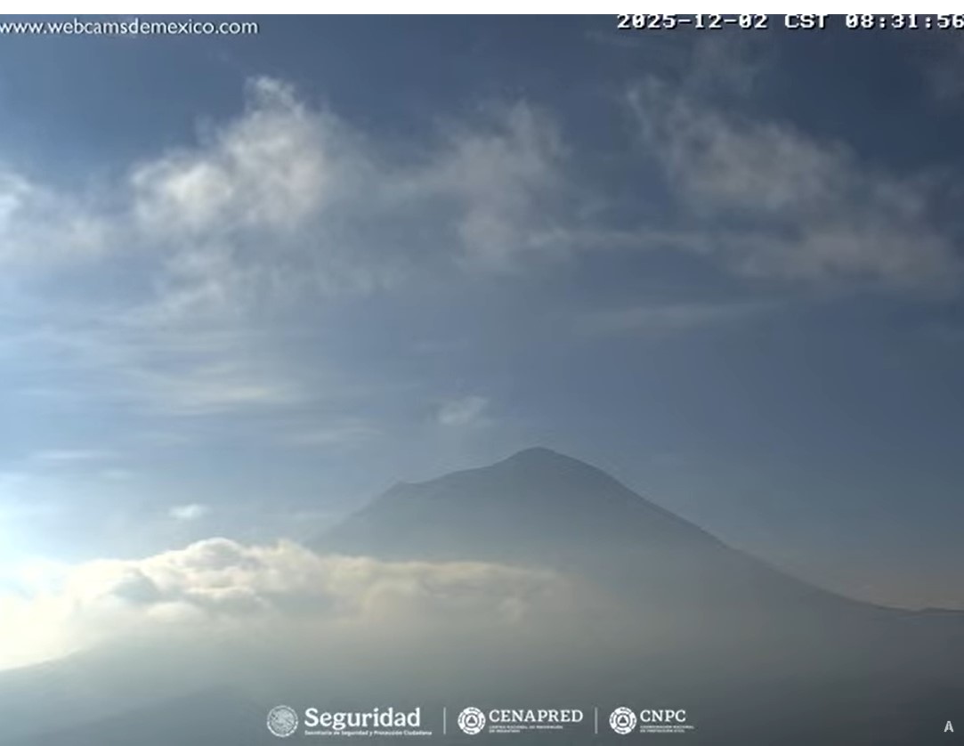 Reporte monitoreo del volcán Popocatépetl