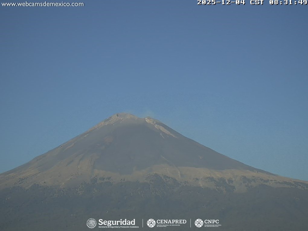 Reporte monitoreo del volcán Popocatépetl 