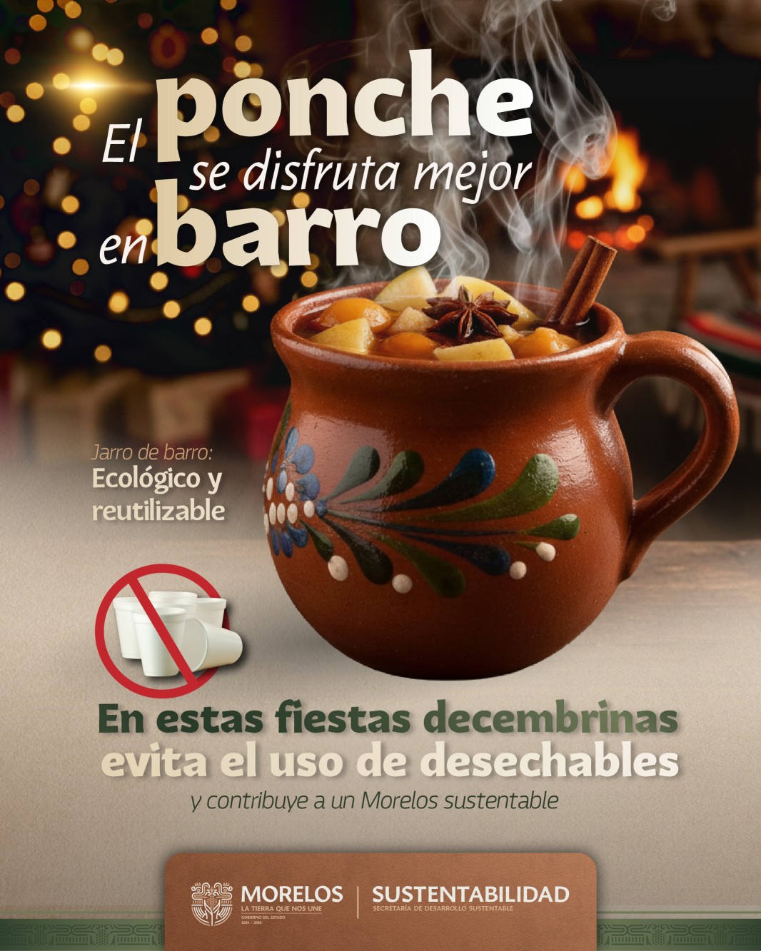 Impulsa Gobierno de Morelos uso de recipientes reutilizables en posadas navideñas