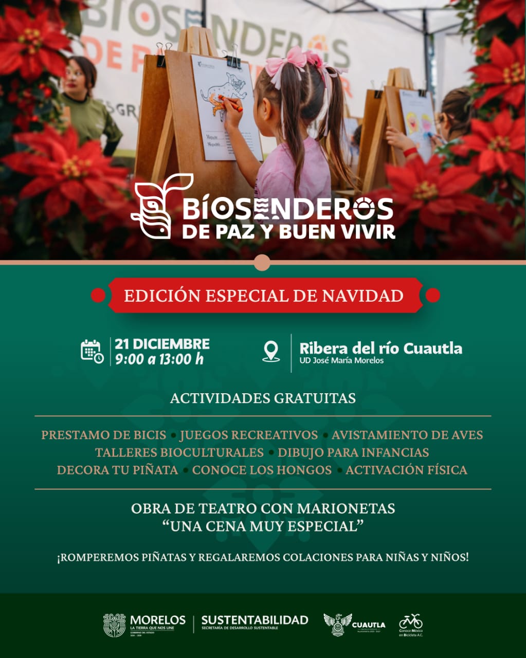 Celebra Gobierno de Morelos edición de navidad de los Biosenderos de paz y buen vivir en Cuautla