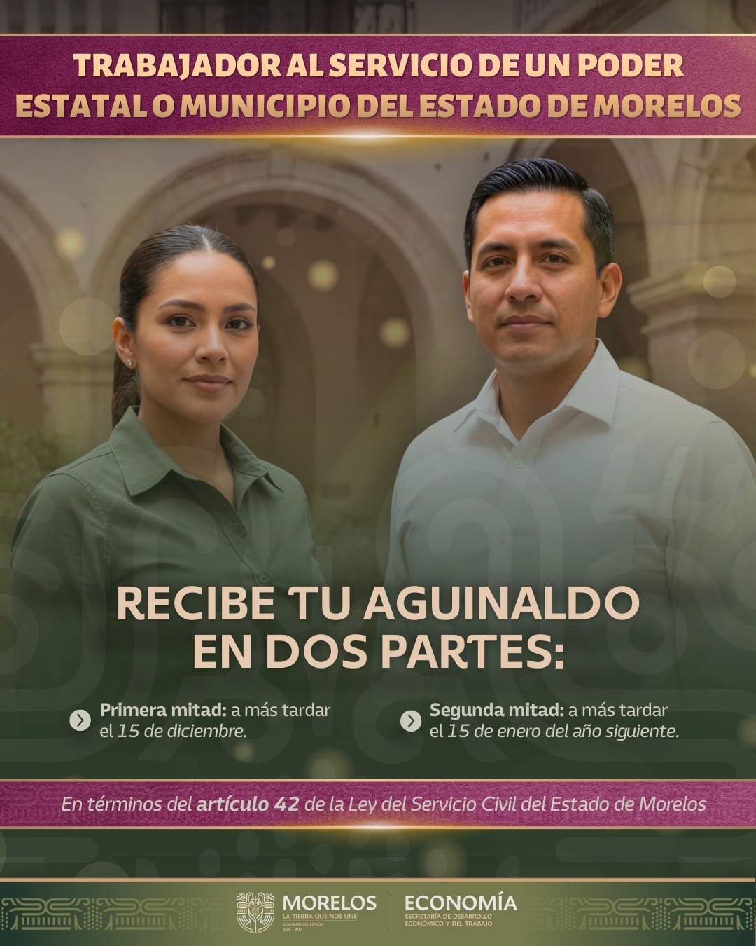 Garantiza Gobierno de Morelos respaldo económico a familias burócratas con pago de aguinaldo