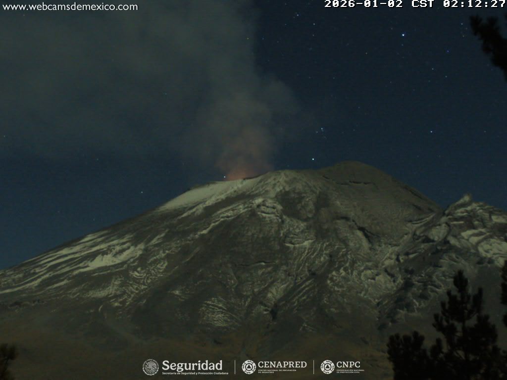 Reporte monitoreo del volcán Popocatépetl