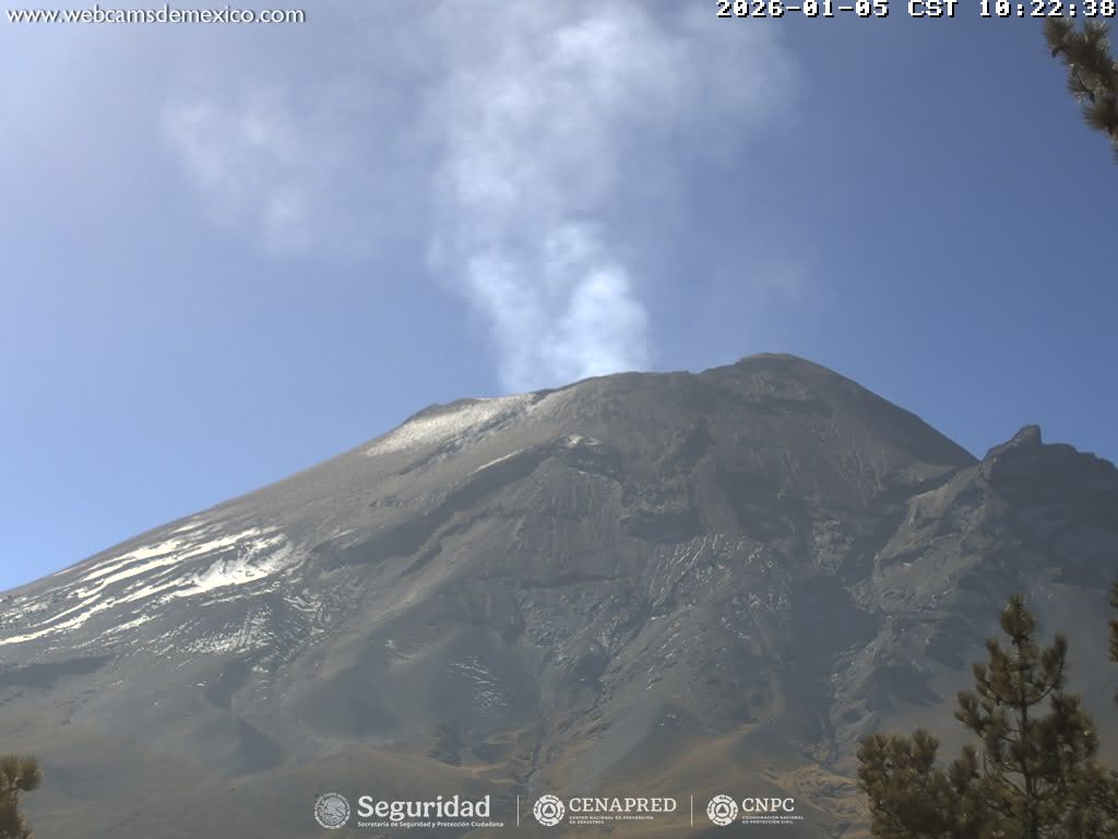 Reporte monitoreo del volcán Popocatépetl
