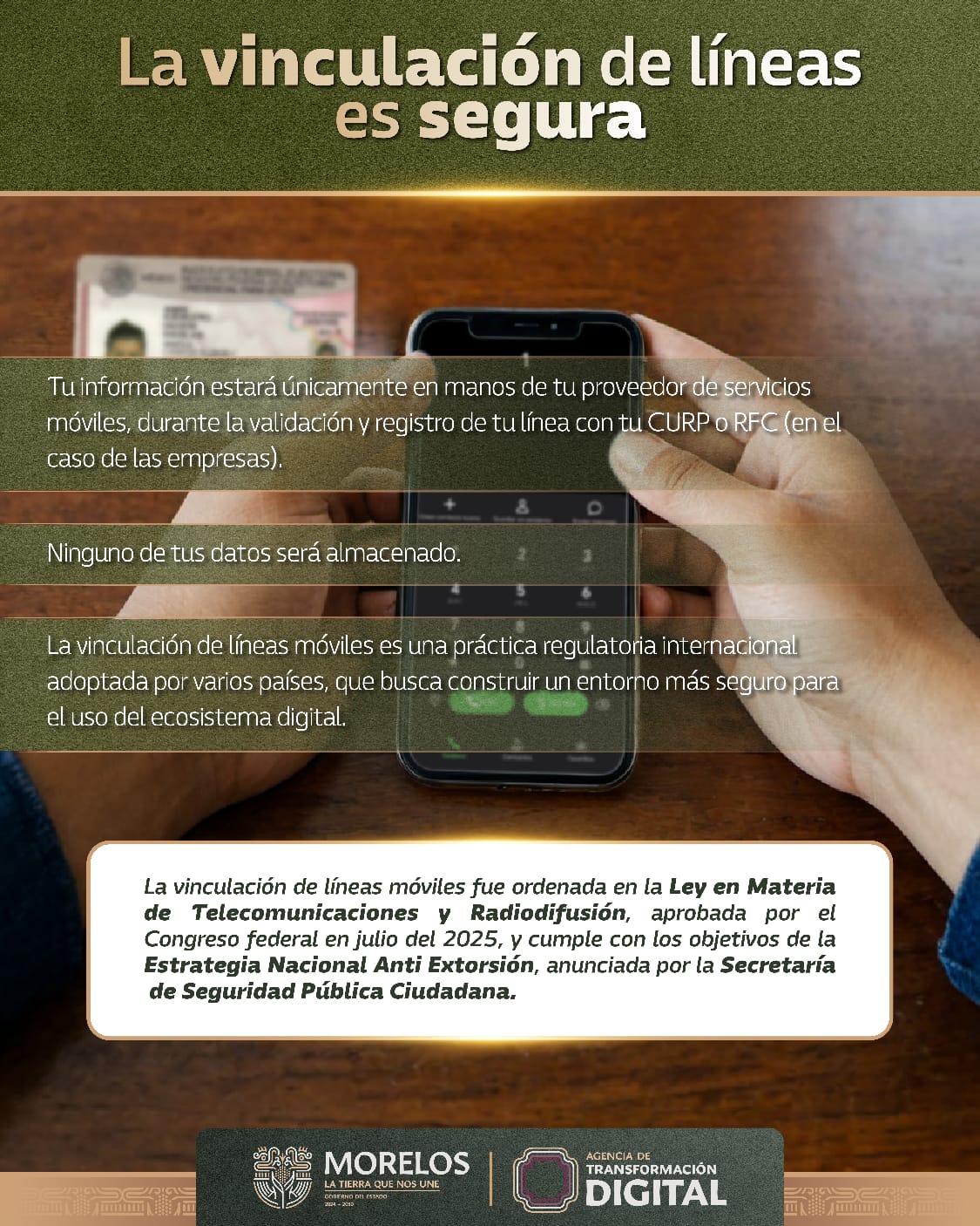 Reconoce ATDEM la iniciativa federal de vinculación de líneas móviles en beneficio de la ciudadanía