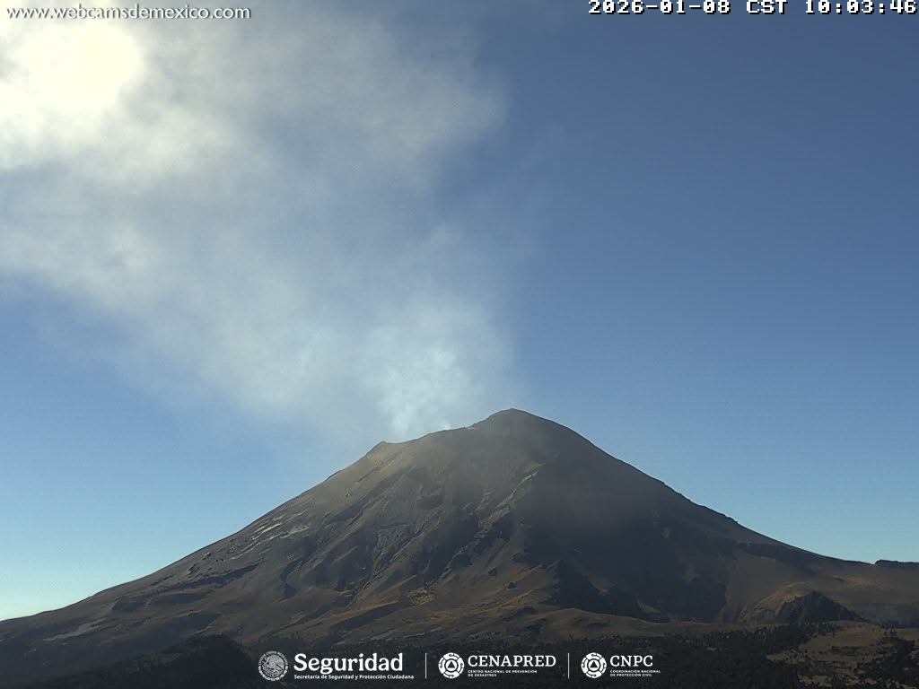 Reporte  monitoreo del volcán Popocatépetl