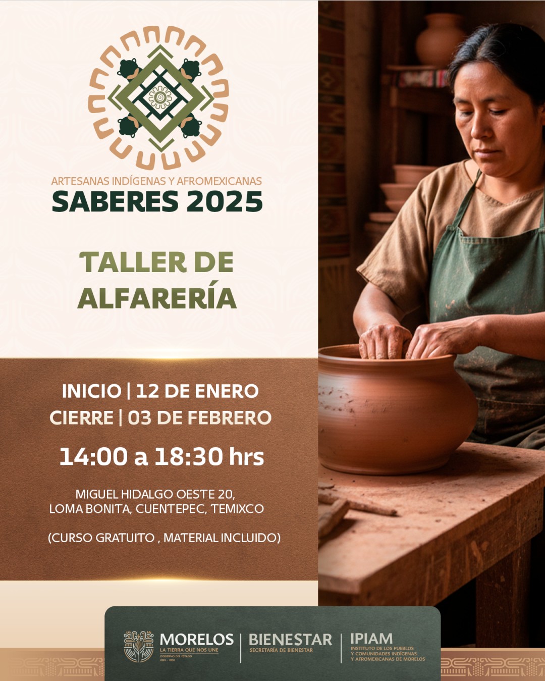 Inicia IPIAM talleres para preservar el legado cultural de las mujeres artesanas