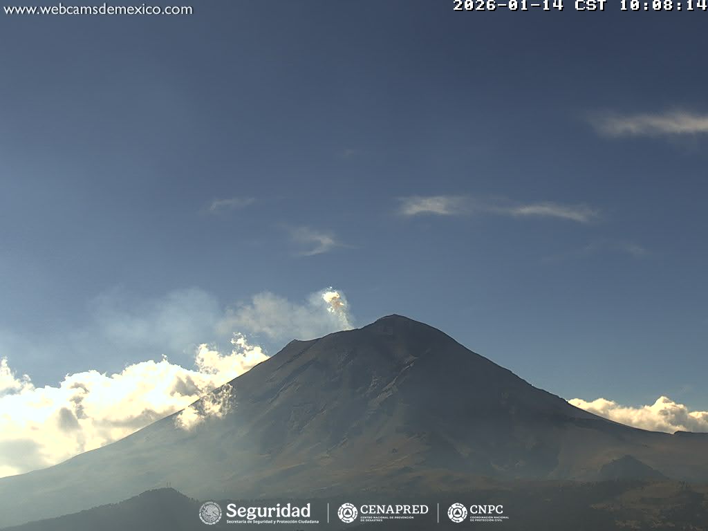 Reporte monitoreo del volcán Popocatépetl